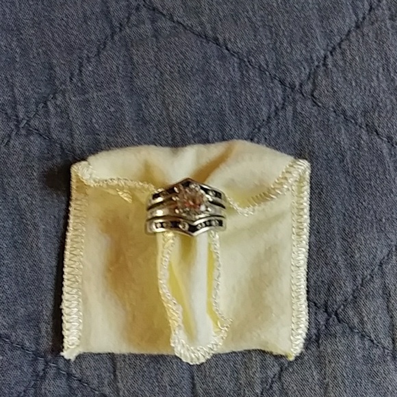 Sterling Silver Wedding Set 3 Pieces - Picture 1 of 2
